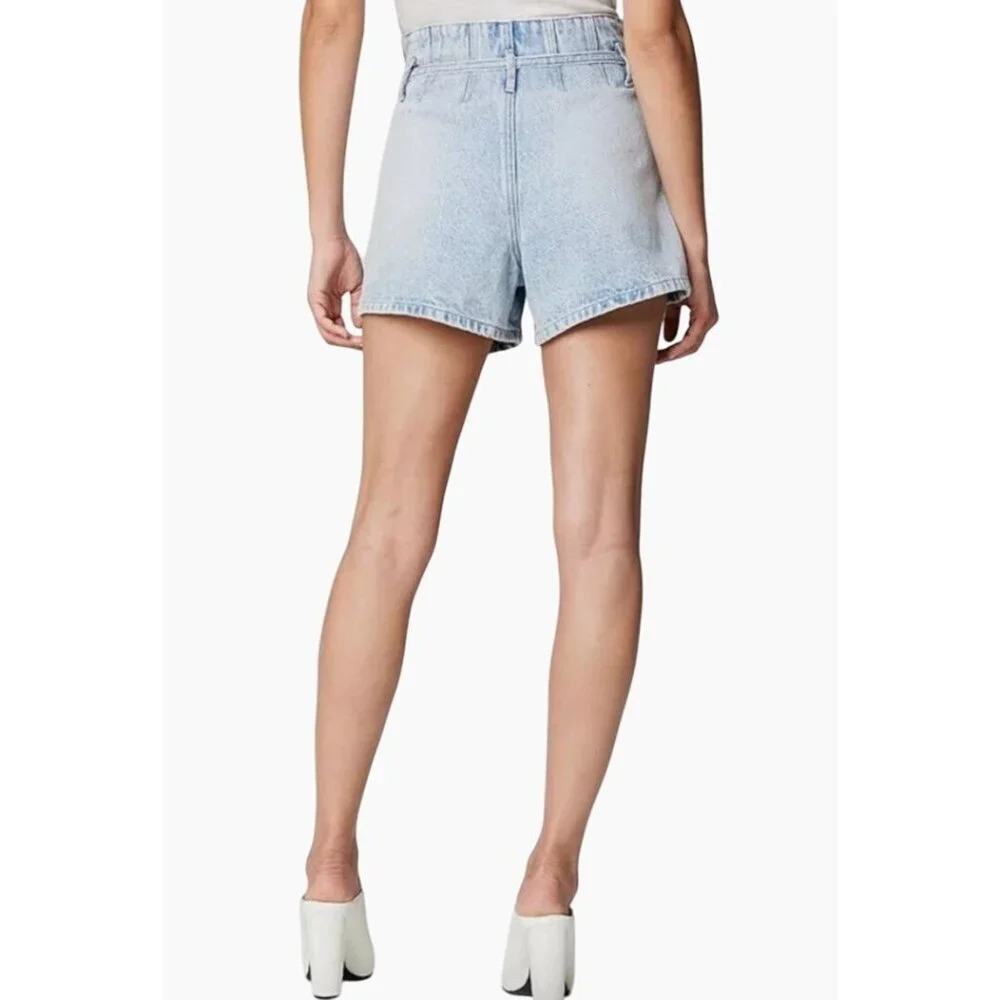 NWT Blank NYC High Rise‎ Blue Denim Short With Belt Women's Size 28 100% Cotton
